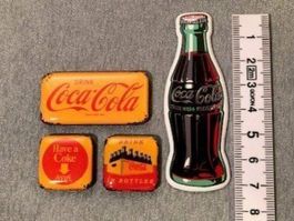 ❗AKTION 8.- Fr. !!❗3x Magnet Schild Coca Cola+FLASCHE K`aden